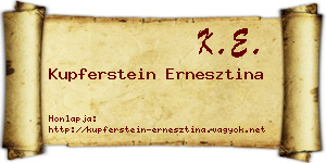 Kupferstein Ernesztina névjegykártya